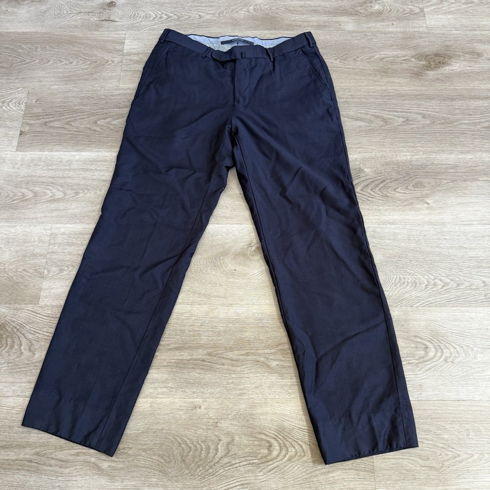 ZEGNA Trofeo Wool Dress Pants Navy Sartorial Italy Trousers Men EU 50R US 32x28